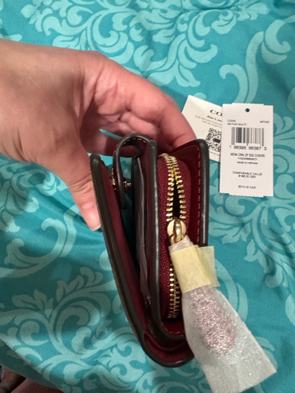 Coach signature cherry wallet in tan multi - Picture 6 of 8